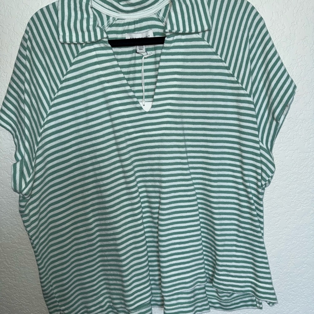 Striped Green Women's Top